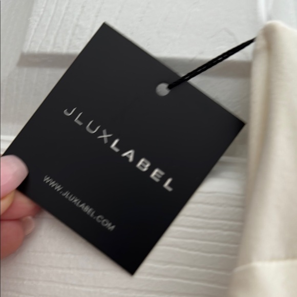 JLUXLABEL Cream Asymmetrical Bodysuit - Picture 2 of 4